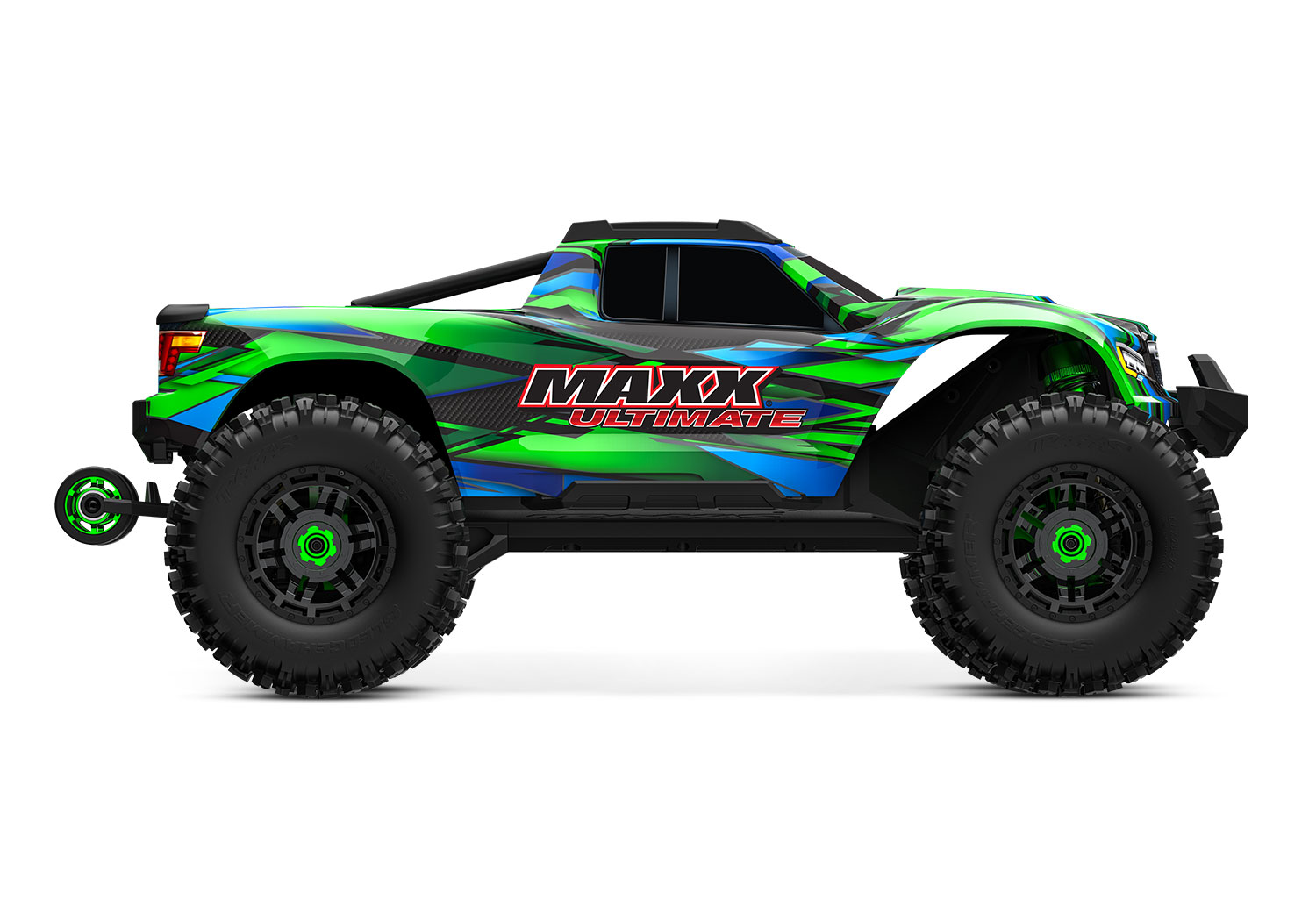 TRAXXAS 1/8TH SCALE MAXX ULTIMATE 4X4 VXL MONSTER TRUCK FULLY UPGRADED NEW! GREEN! - Image 4