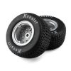 Losi Hoosier Tires, Medium, Mounted, Satin Aluminum, Left/Right (2): 22S DLM LOS-4642